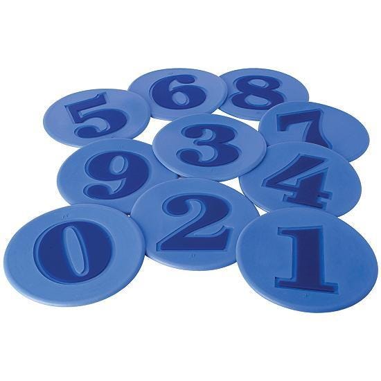 FlagHouse Numbered Spot Markers, Blue, 10 Inches, Set of 10 2120093